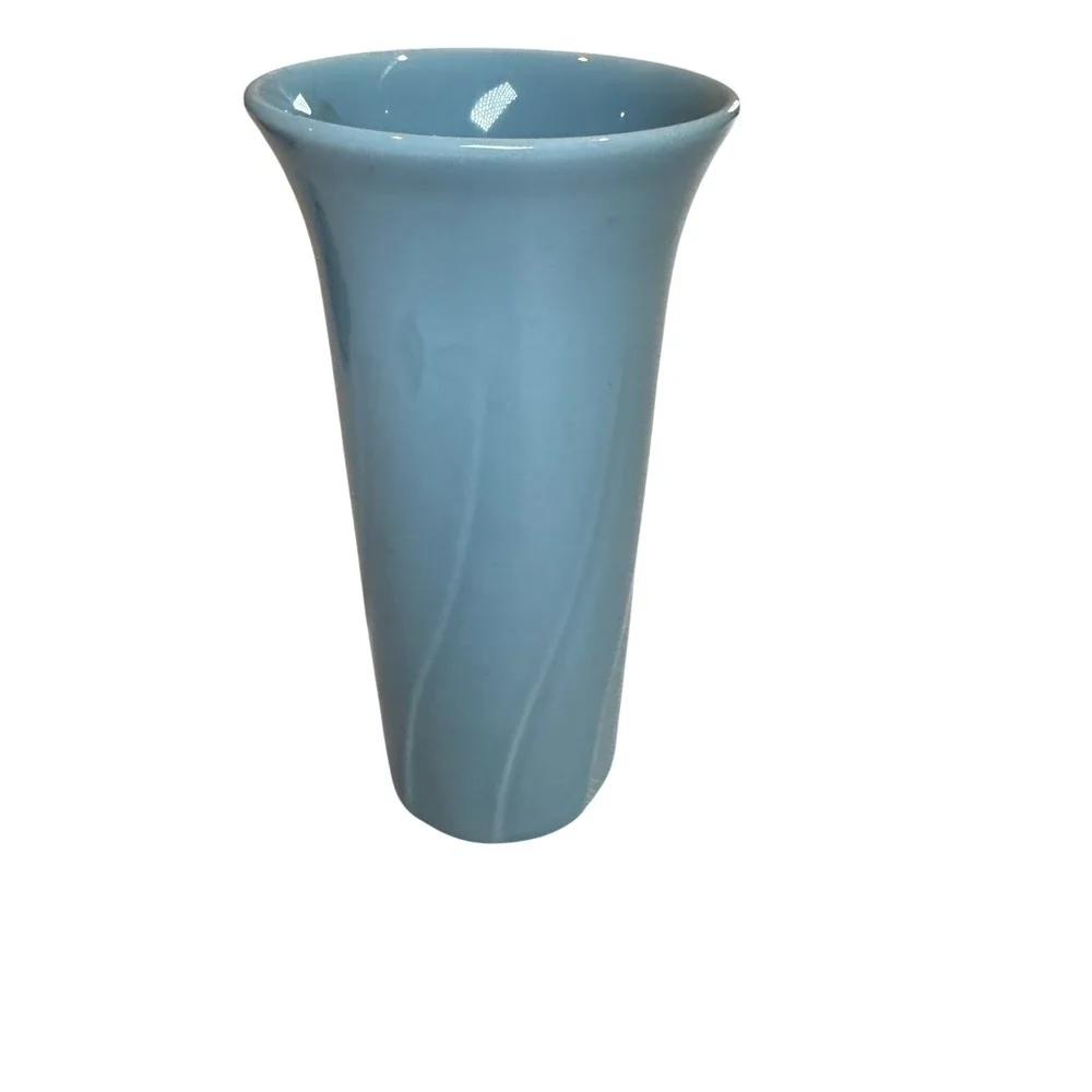 Vintage Pfaltzgraff FTDA Blue Pottery Vase USA Mid Century Modern